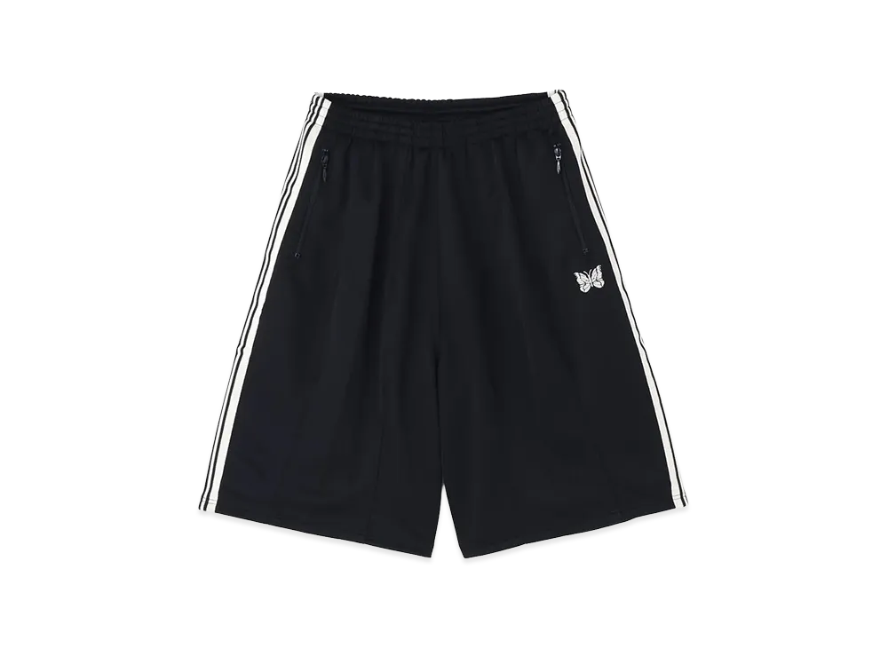 NEEDLES x LHP H.D.Track Pant Shorts - Poly Smooth "Black/White"