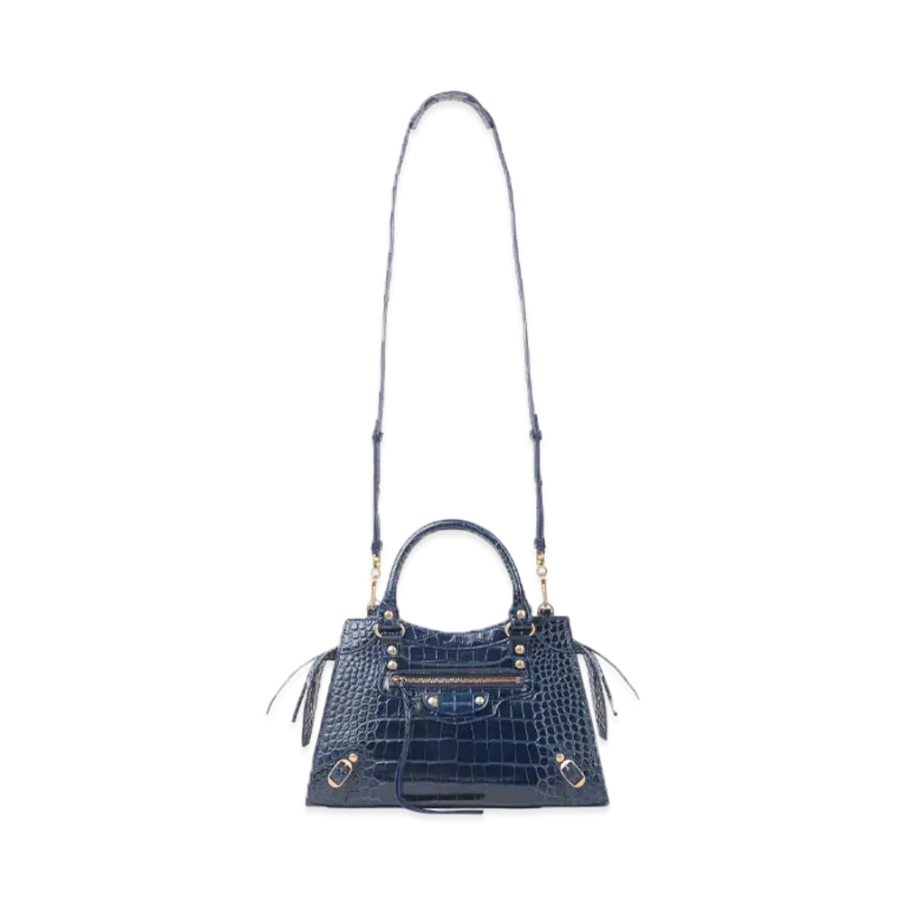 BALENCIAGA Women's Neo Classic Small Top Handle Bag "Navy"