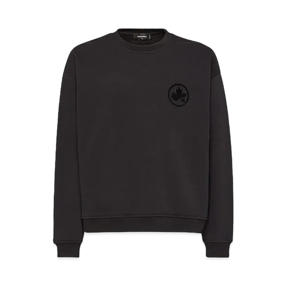 Dsquared2 Maple Leaf Relax Fit Crewneck Sweatshirt "Black"