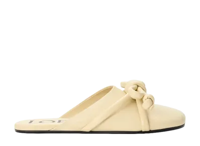 LOEWE Women's Flamenco Knot Mule in Lambskin "Butter"
