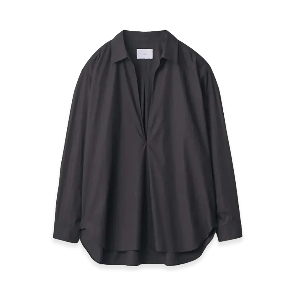 ssstein Pima Cotton Oversized Skipper Shirt "Black"