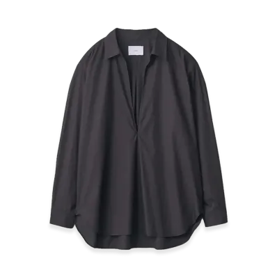ssstein Pima Cotton Oversized Skipper Shirt "Black"