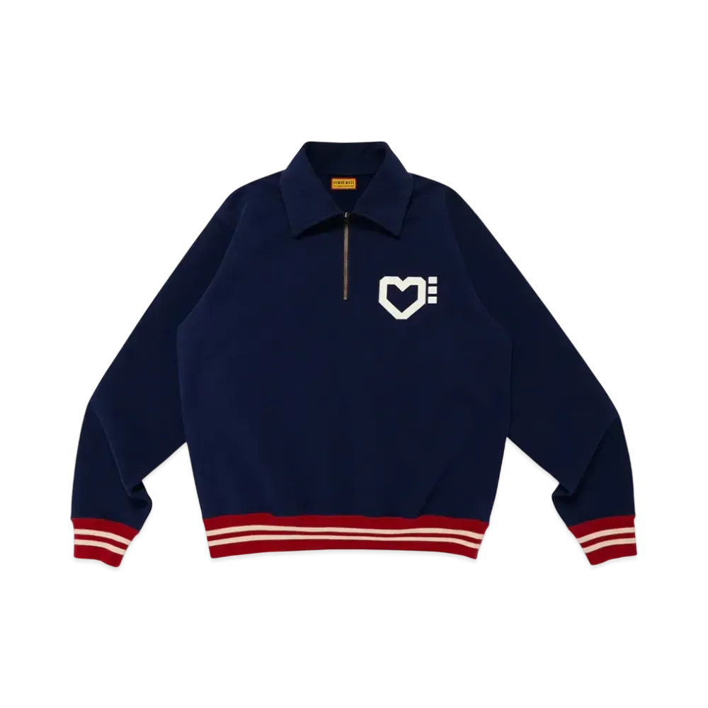 HUMAN MADE Half-Zip Sweatshirt "Navy"