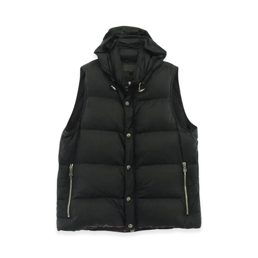 Chrome Hearts Stiff CH Plus All Over Print Crossball Nylon Down Vest "Black"