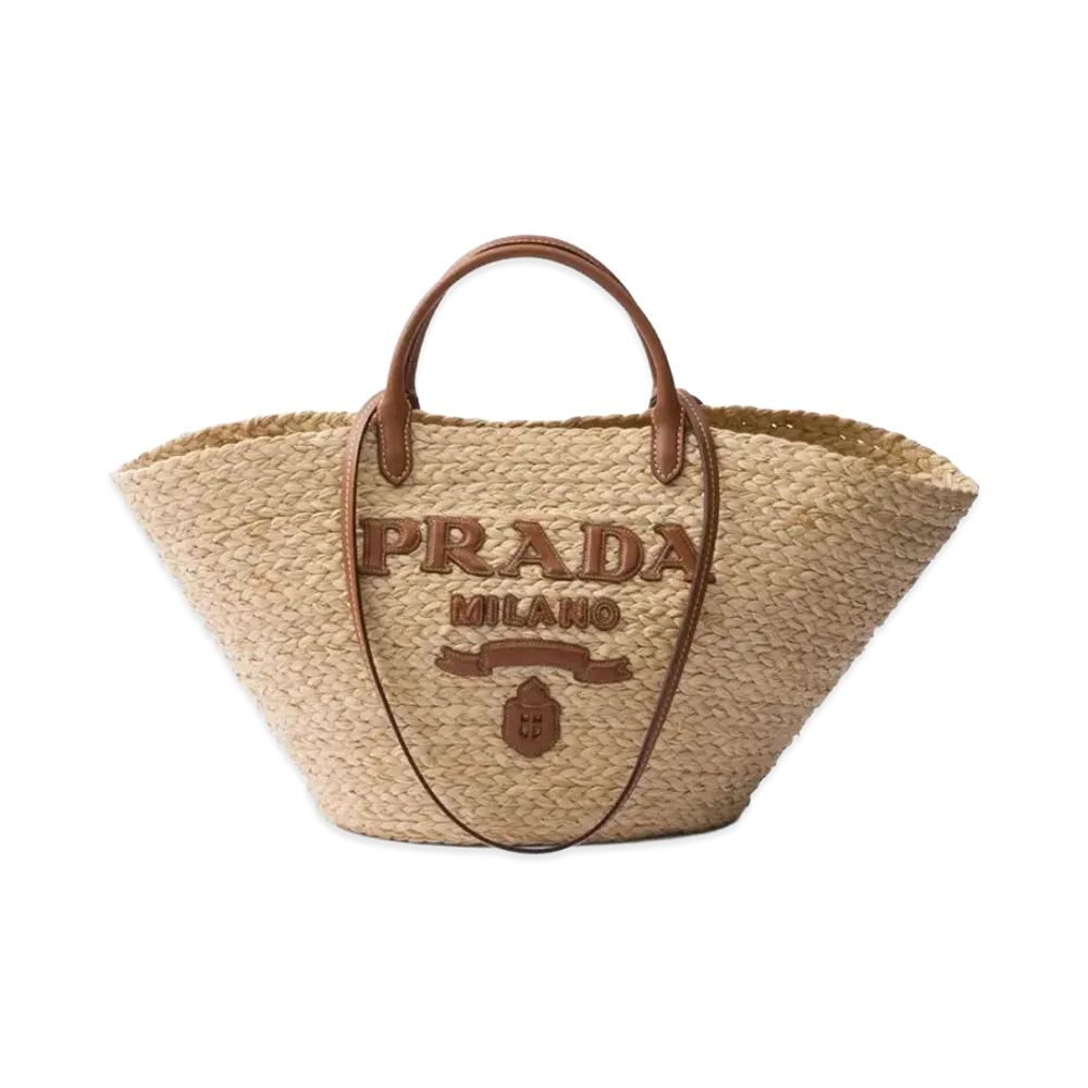 PRADA Women's Big Logo Shopping Bag "Beige"
