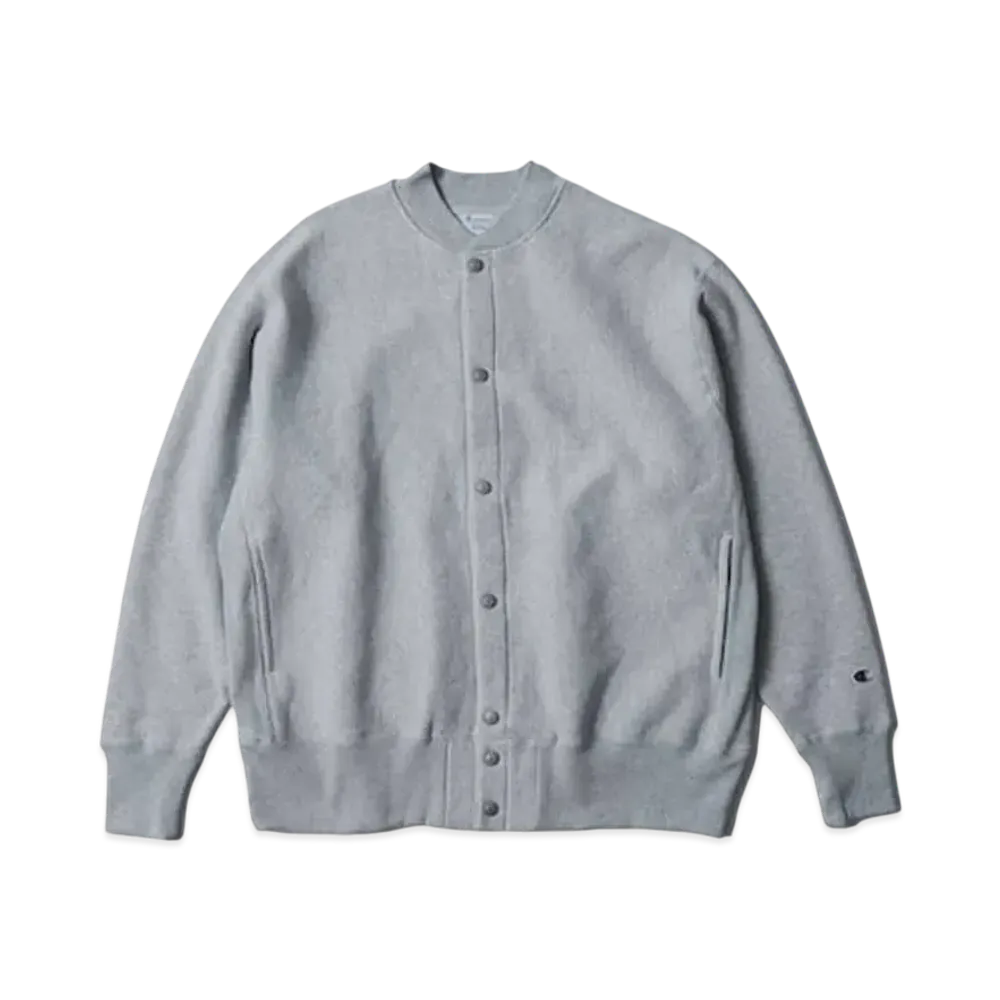 BEAMS x Champion x MIN-NANO Reverse Weave Snap Jacket "Silver Grey"