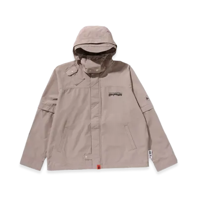 A BATHING APE x KAZUKI KURAISHI 3-Layer SHO-ENE Detachable Rain Jacket "Beige"