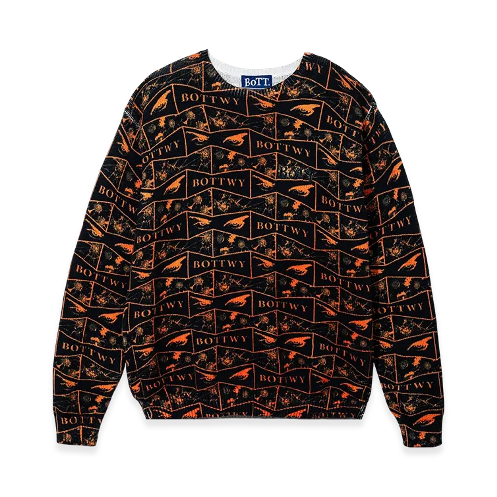 VERDY Wasted Youth x BoTT Print Knit Sweater "Black/Orange"