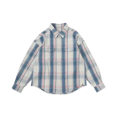 visvim PIONEER CHECK L/S "Lt.Indigo"
