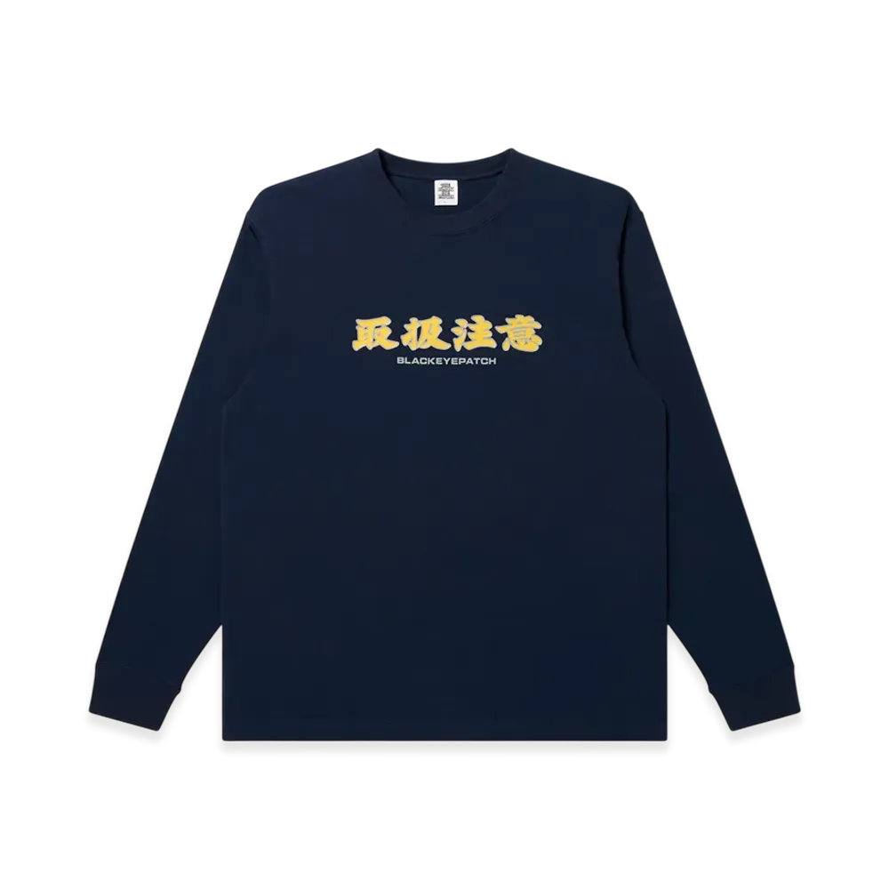 BlackEyePatch Handle With Care L/S Tee "Navy"