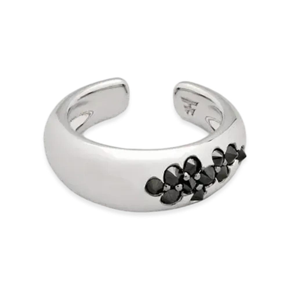 TOMWOOD Ear Cuff Black Molecule "Silver"