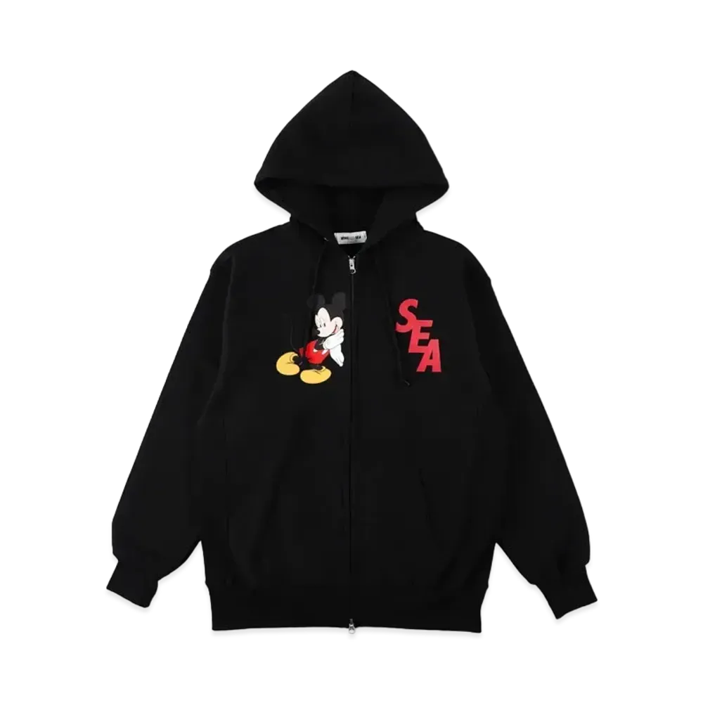 WIND AND SEA Mickey / Zip-Up Hoodie "Black"
