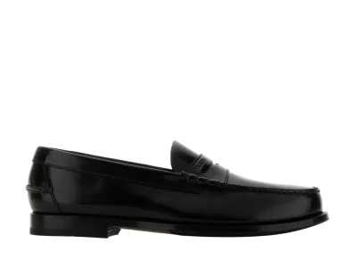 PRADA Brushed Leather Loafers "Black"