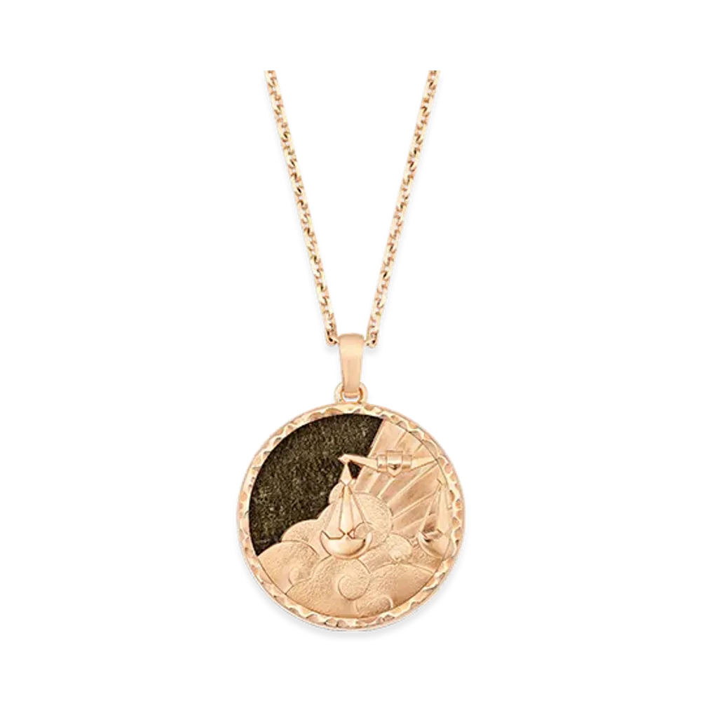 Van Cleef & Arpels Zodiaque long necklace Librae Libra "18K Rose gold/Obsidian"