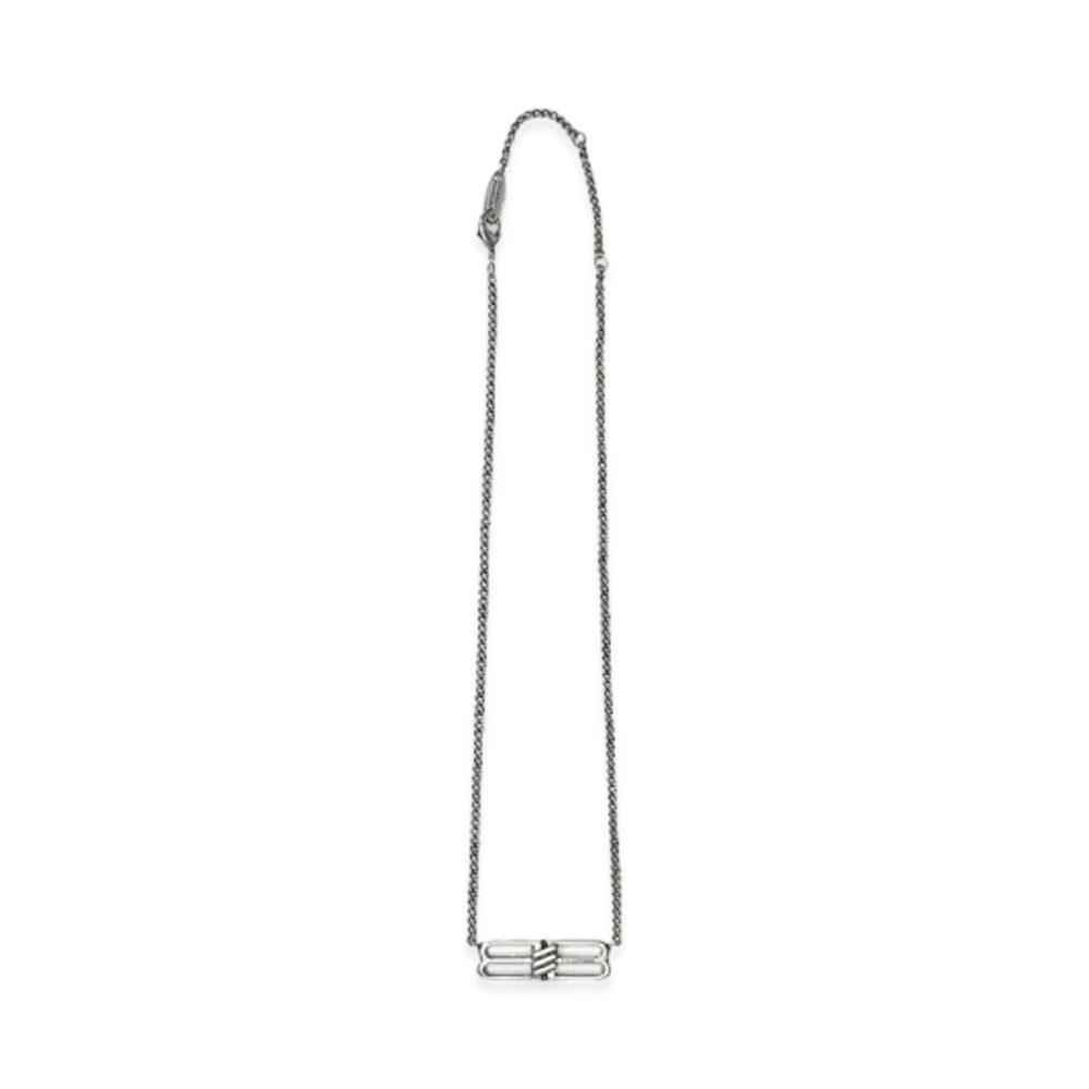 BALENCIAGA BB Logo Icon Necklace "SILVER"