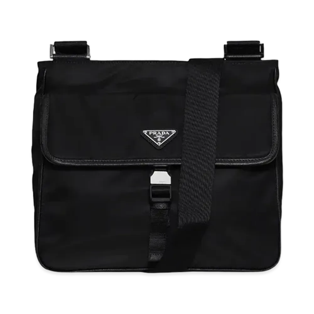 PRADA Nylon Cross-Body Bag "Black"