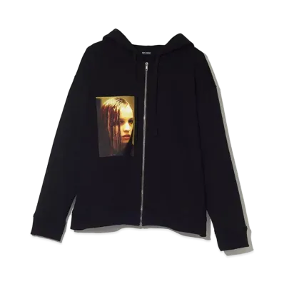 RAF SIMONS Hoodie With Zipper Christiane F. "Black"