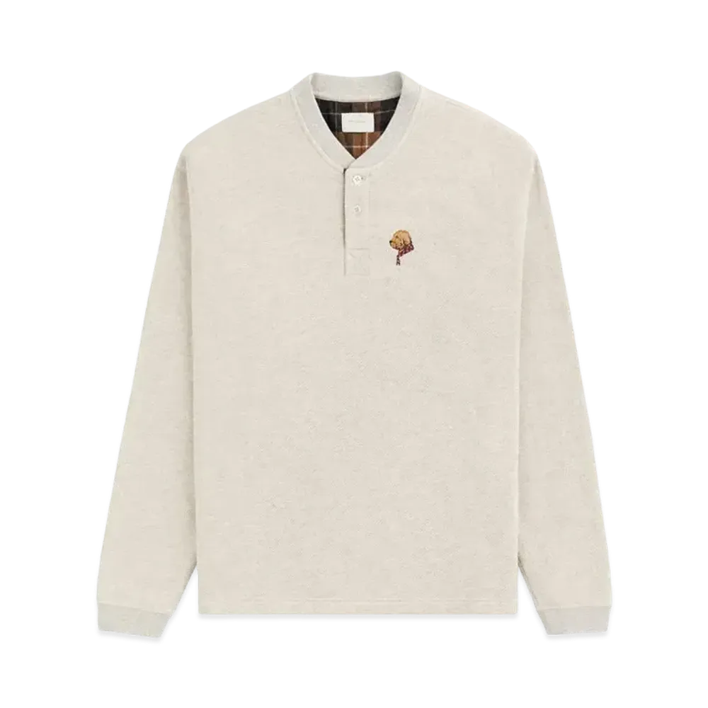 Aime Leon Dore Embroidered Waffle Henley "Oatmeal"