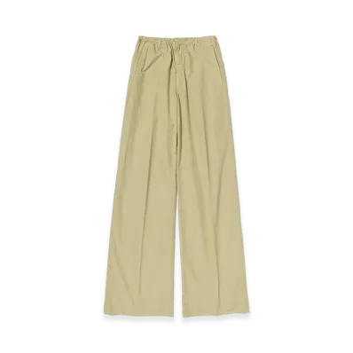 AURALEE Women's Garment-Dyed Finx Shuttle Weather Drawstring Pants "Khaki Beige"