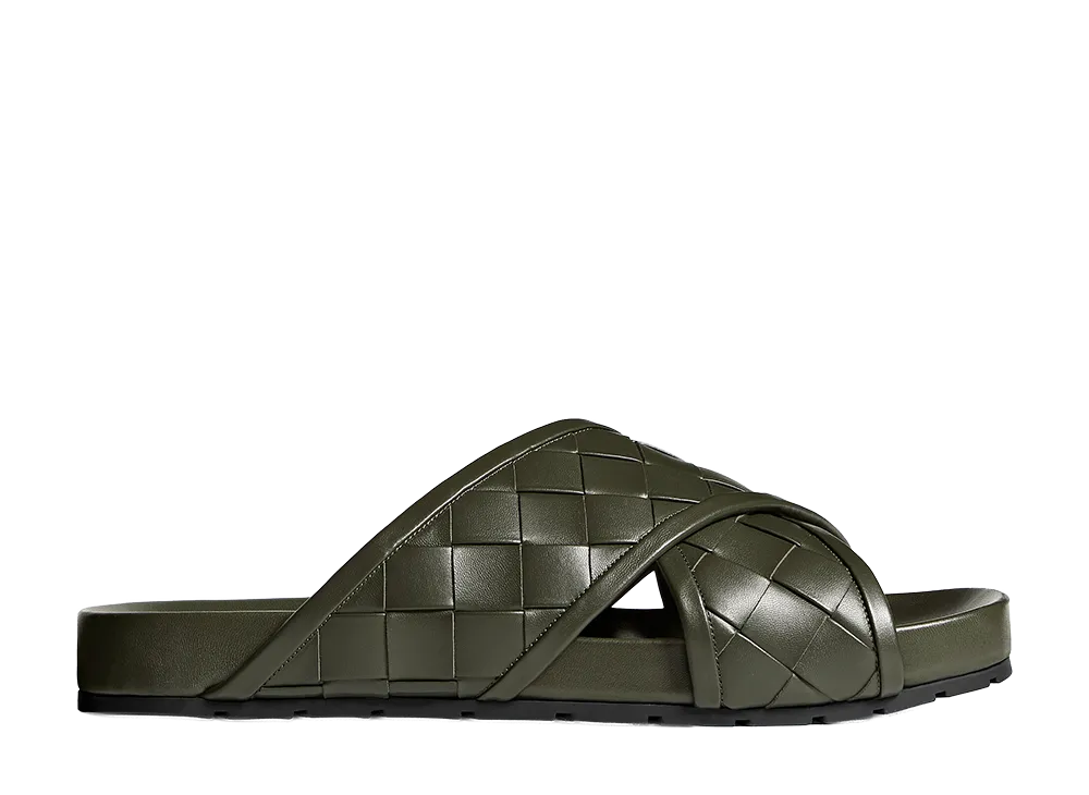 Bottega Veneta Tariq Sandals "Bark Green"