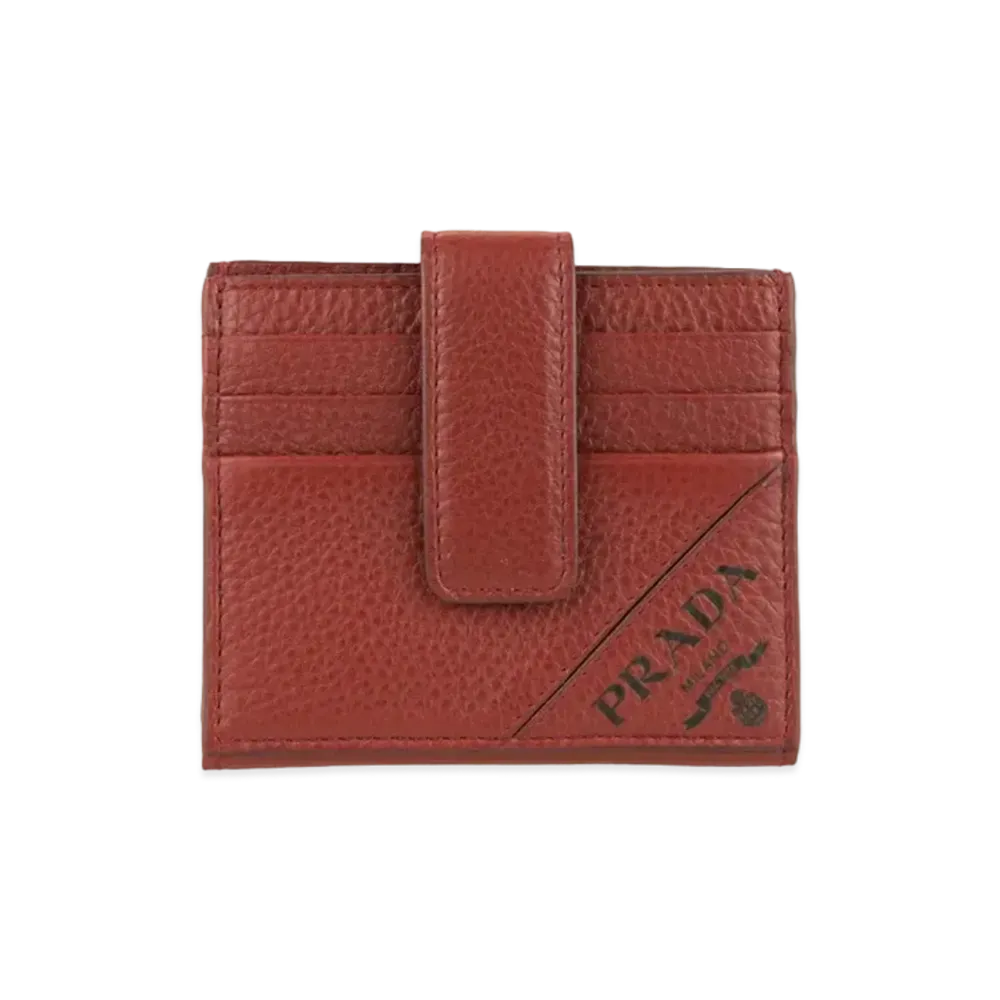 PRADA Leather Card Case "Rubino Red"