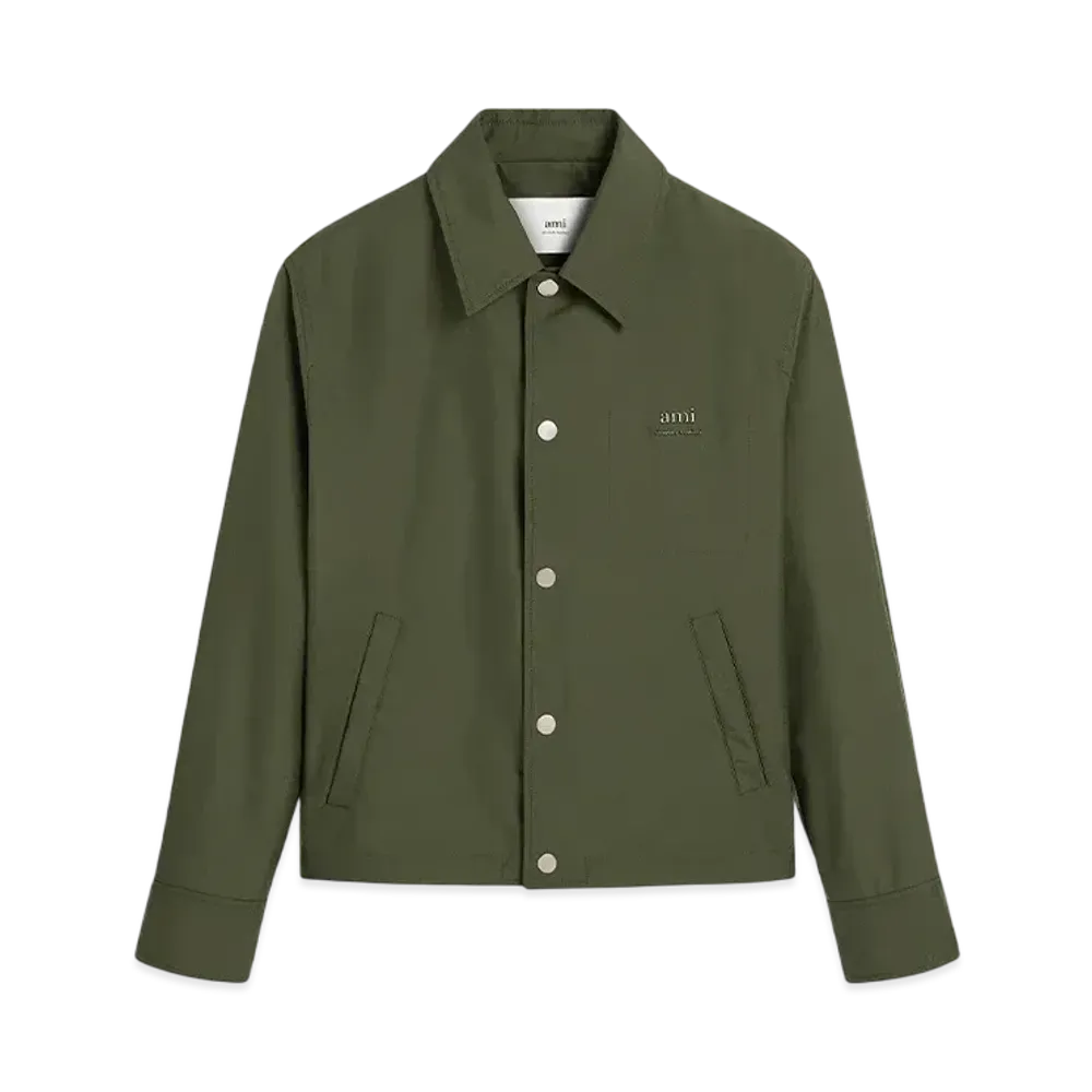 AMI PARIS Green Button Jacket "Loden"