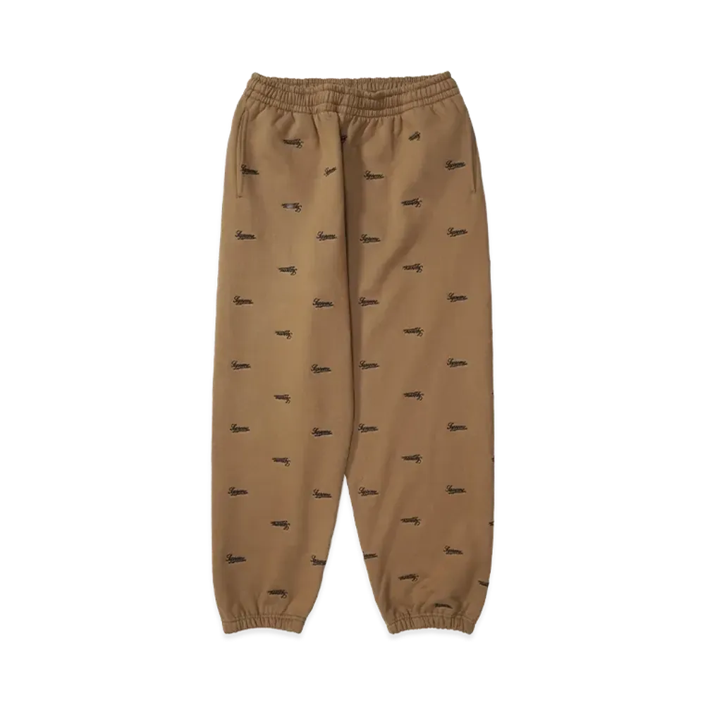 Supreme Repeat Script Sweatpant "Dark Khaki"