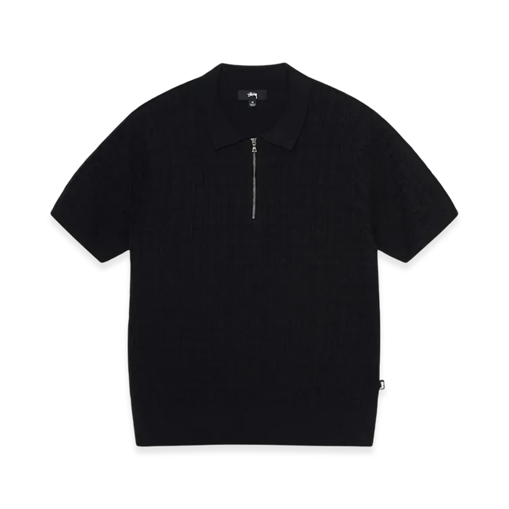 Stussy Half Zip Polo Sweater "Black"