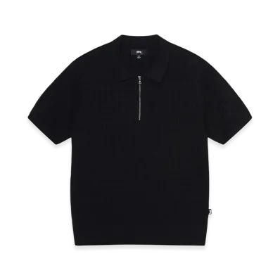 Stussy Half Zip Polo Sweater "Black"