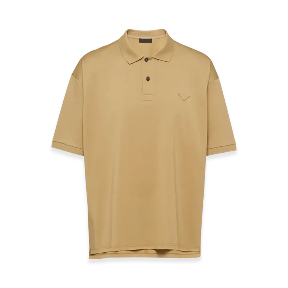 PRADA Oversized Cotton Polo Shirt "Khaki"
