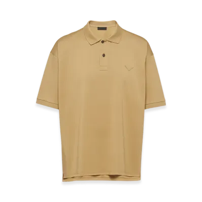 PRADA Oversized Cotton Polo Shirt "Khaki"
