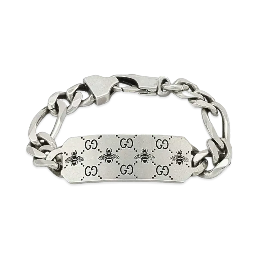 GUCCI GG Bee Engraved Bracelet "Silver"