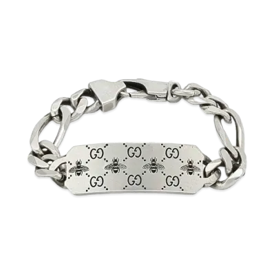 GUCCI GG Bee Engraved Bracelet "Silver"