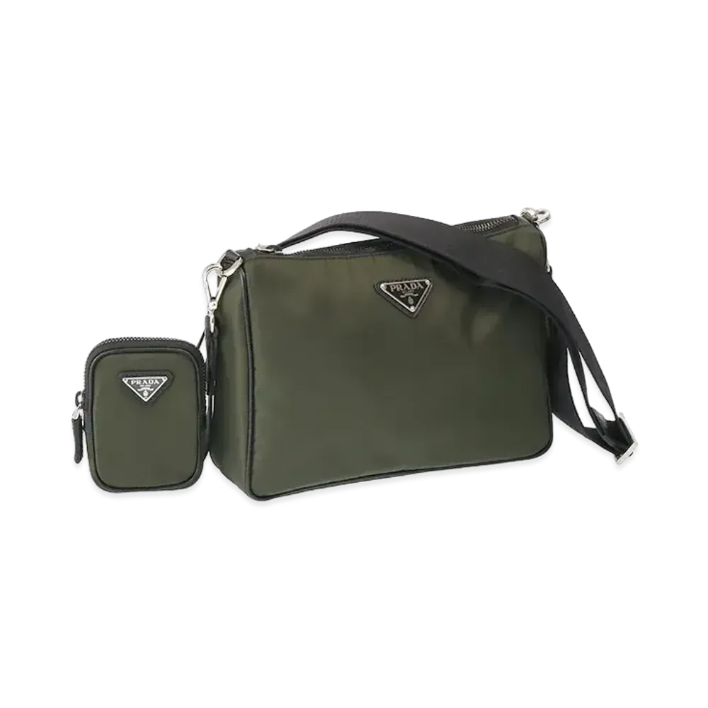 PRADA Re Nylon Saffiano Leather Shoulder Bag "Tundra"