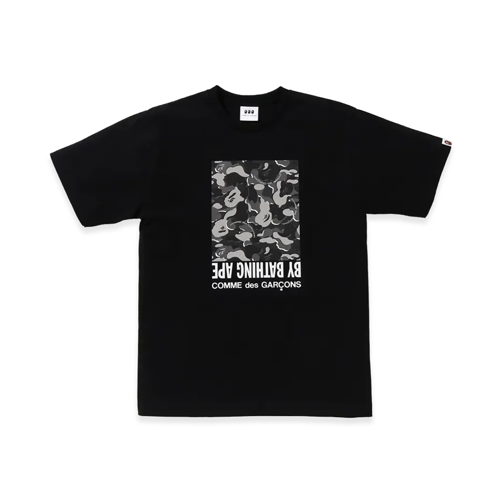 A BATHING APE x COMME des GARCONS Camo Box Tee "Black"