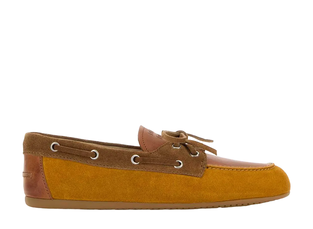MIU MIU Women's Suede Deck Shoes "Brown"