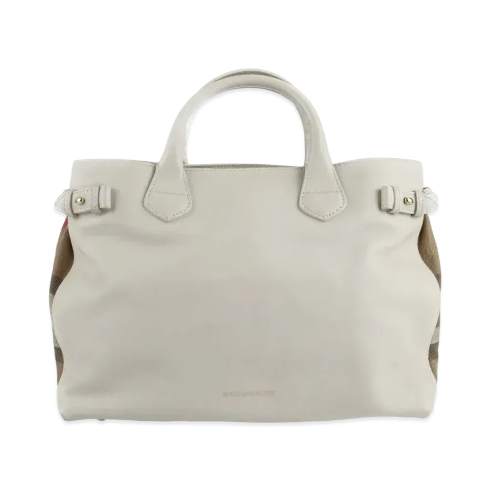 Burberry Banner Leather 2Way Bag "White"