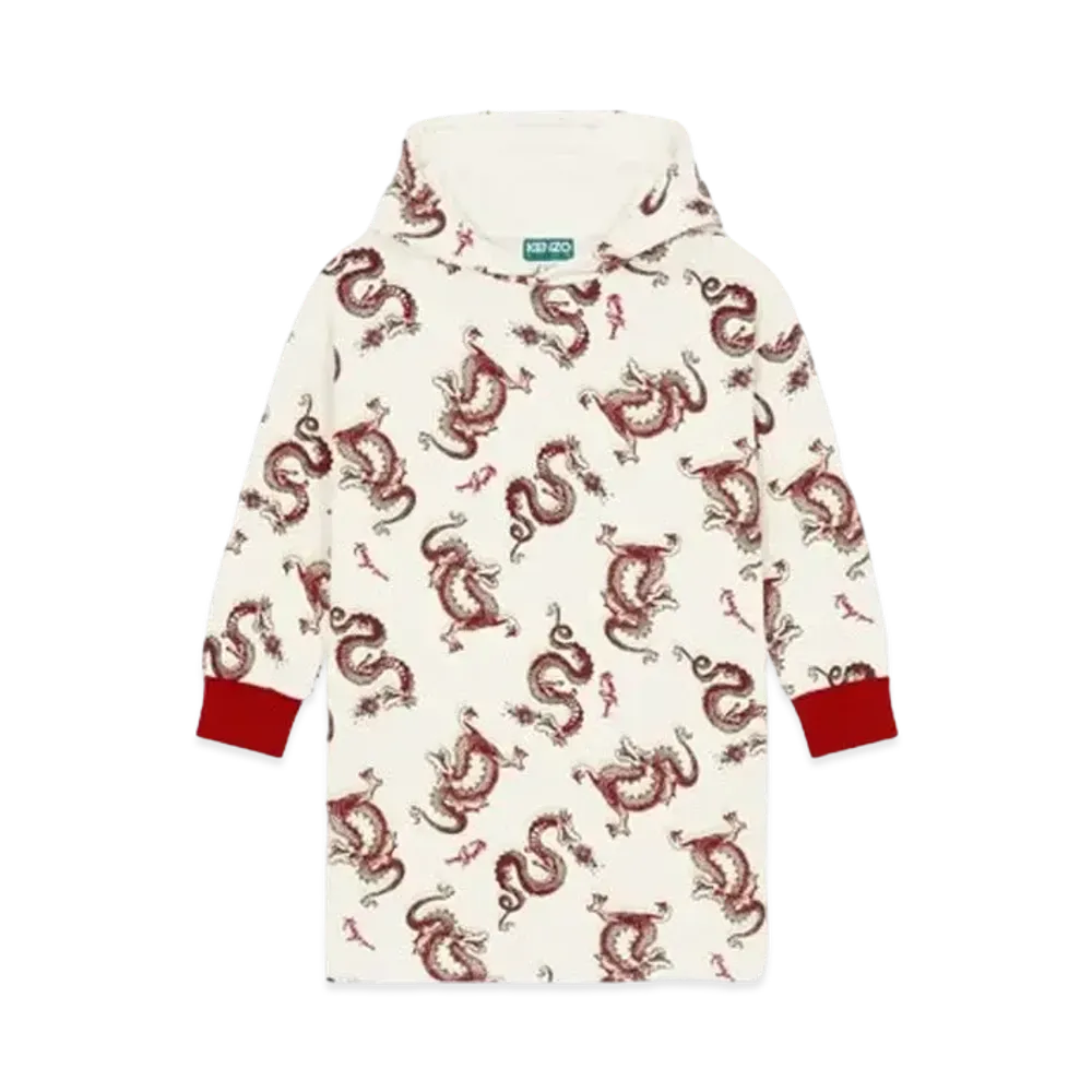 KENZO 'YEAR OF THE DRAGON' Hoodie Dress "Cream"