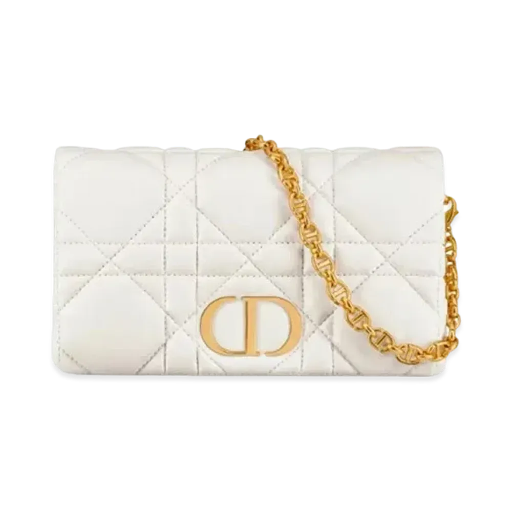 Dior Caro Macrocannage Mini Bag Quilted Macrocannage Calfskin "Latte"