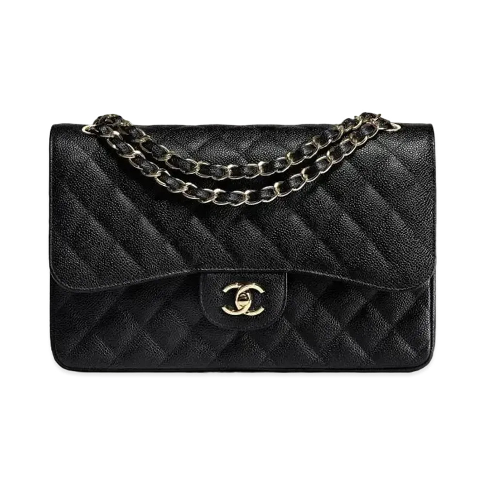 CHANEL Classic Large Hand Bag Grained Calfskin "Black"