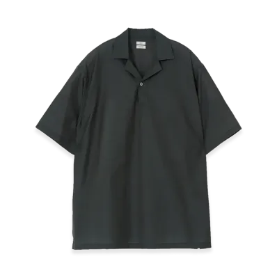 YOKE Exclusive Wool Nylon Poplin Skipper Polo Shirt "Green"