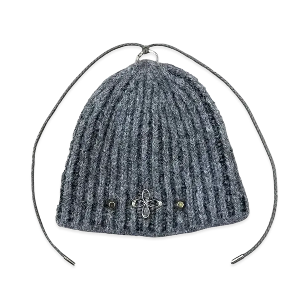 SURGERY Clover Logo Double-Strap Beanie "Grey"