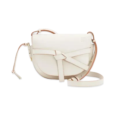 LOEWE Small Gate Bag In Pebble Grain Calfskin "Light Ghost"