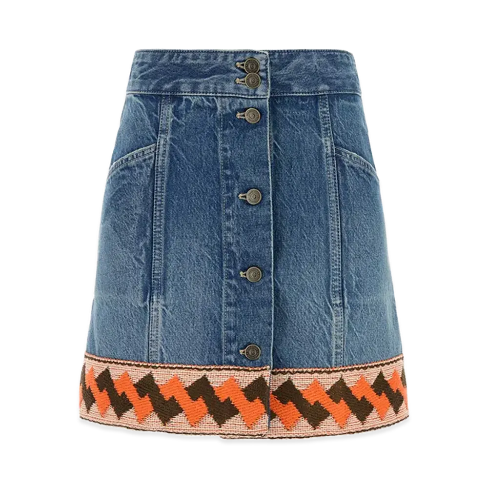 Valentino Women's Denim Mini Skirt "Blue"