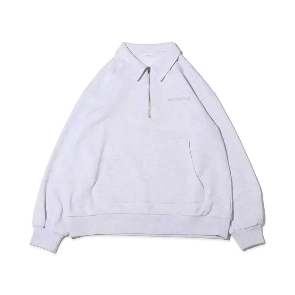 atmos pink Logo Embroidery Half Zip Tops "Gray"