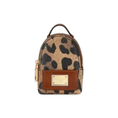 Dolce&Gabbana Mini Bag Bracelet Crespo Leopard Printed Logo Plate "Multicolor"