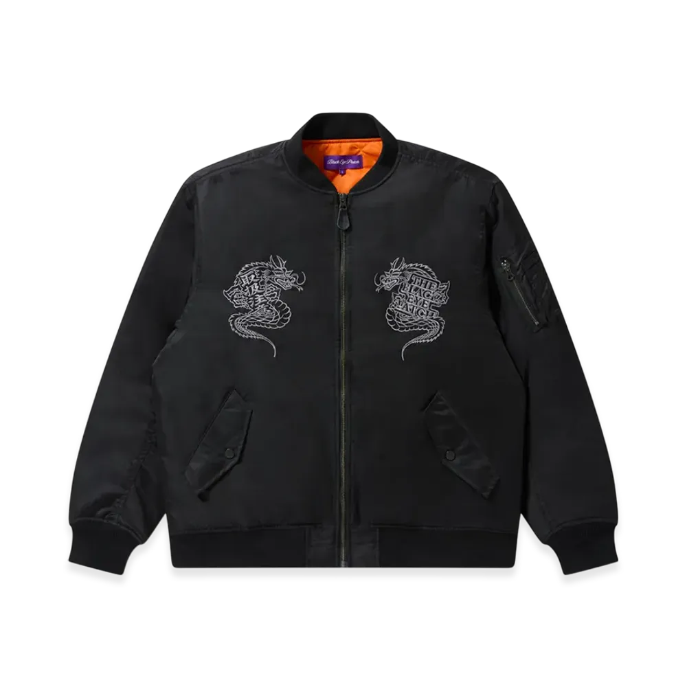 BlackEyePatch Dragons Embroidered Bomber Jacket "Black"