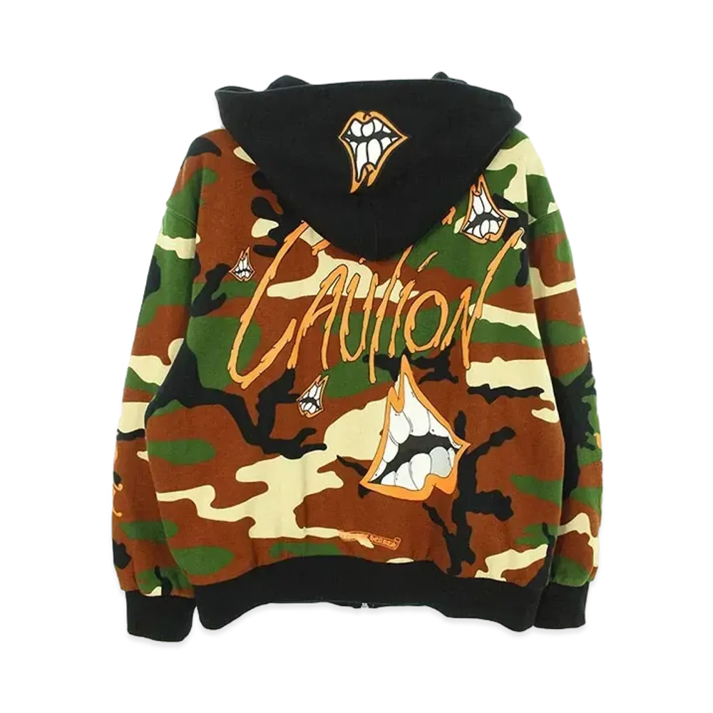 Chrome Hearts PPO Caution HD Zip Matty Boy Print Zip Up Hoodie "Camo"