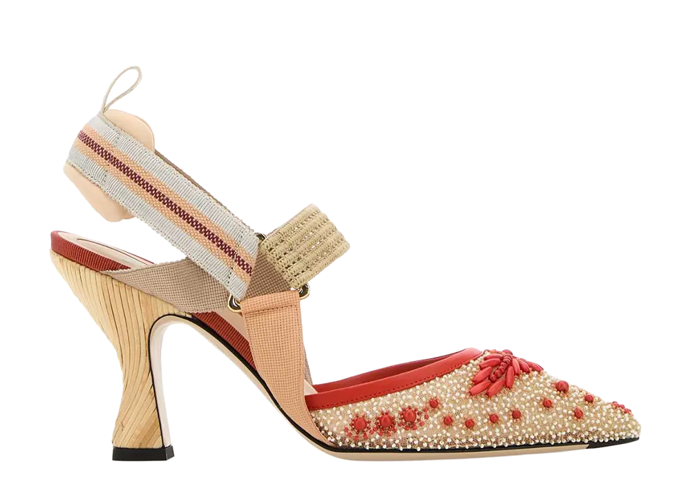 FENDI Women's Embellished Fabric Colibri Pumps "Printed"