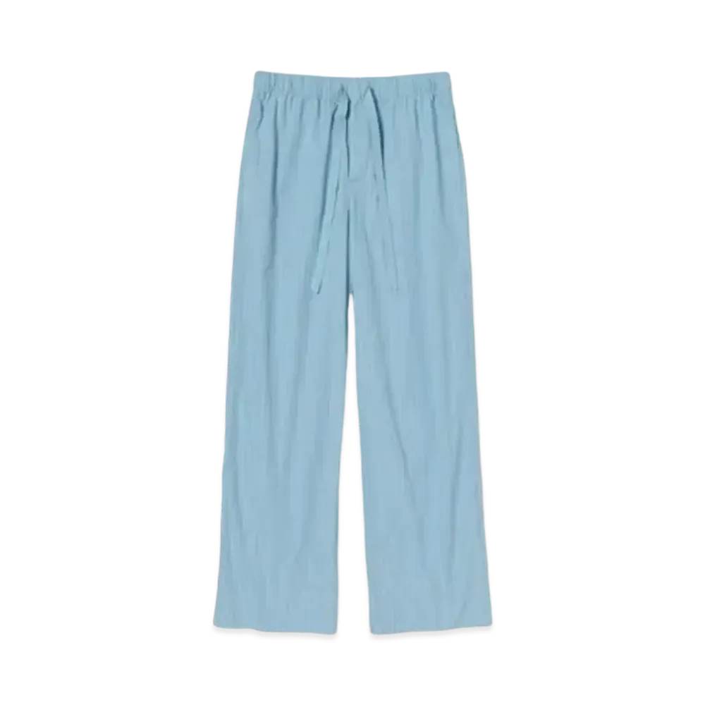 AURALEE x Tekla Cotton Poplin Pyjamas Pants "Mist Stripes"